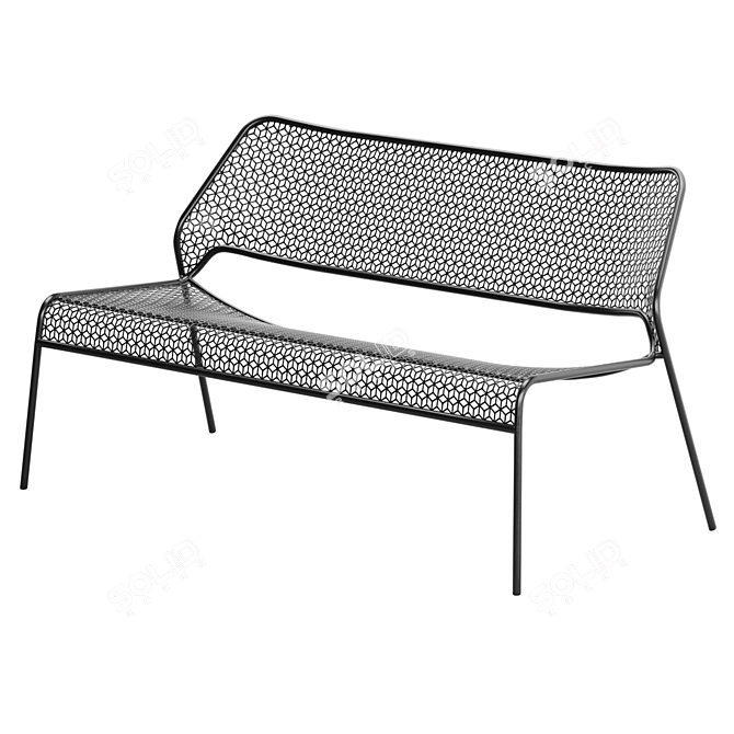 Sleek Mesh Settee: Contemporary Comfort 3D model image 3