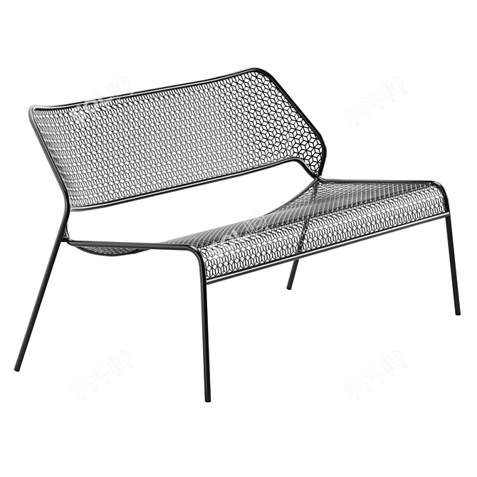 Sleek Mesh Settee: Contemporary Comfort 3D model image 4