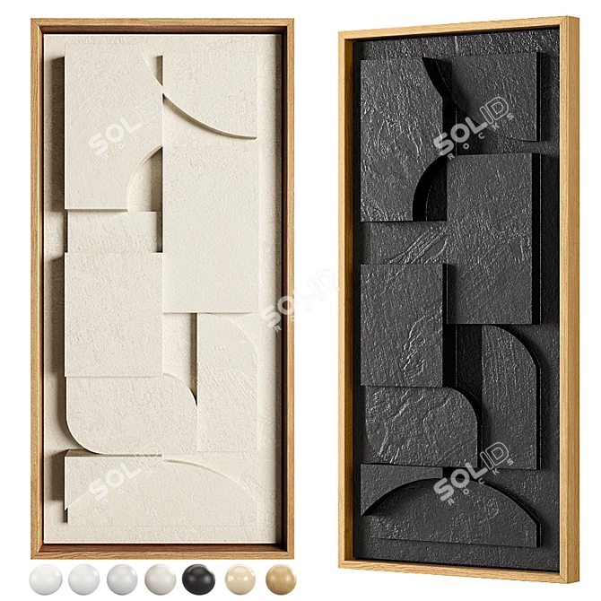 Abstract 3D Wall Art in Plaster 3D model image 1