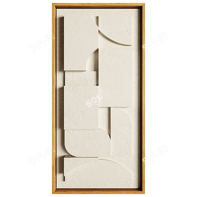 Abstract 3D Wall Art in Plaster 3D model image 2