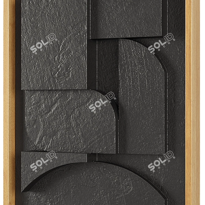Abstract 3D Wall Art in Plaster 3D model image 3