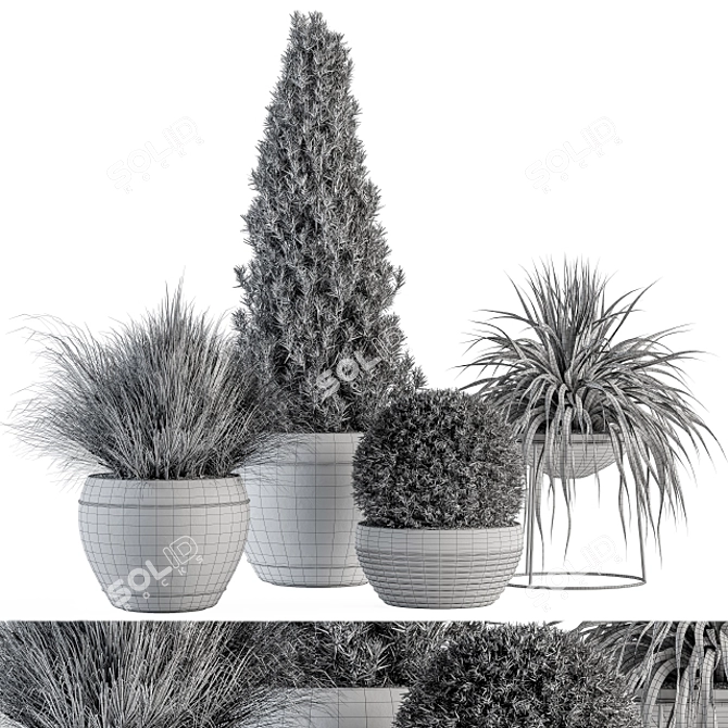 Outdoor Greenery Ensemble: 312 - Plant & Tree Set 3D model image 4