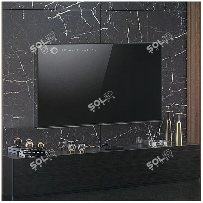 Modern TV Wall Mount Set 3D model image 3