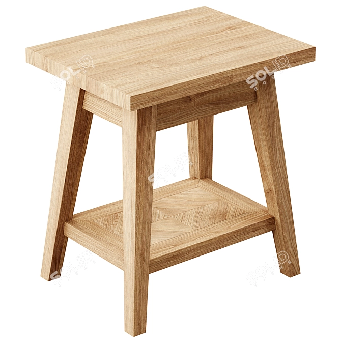 Zara Home Small Recycled Wood Table 3D model image 1