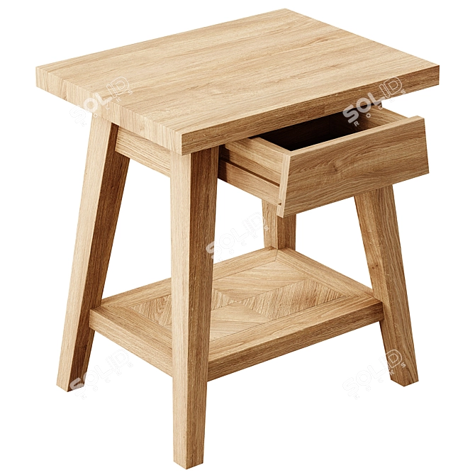 Zara Home Small Recycled Wood Table 3D model image 2