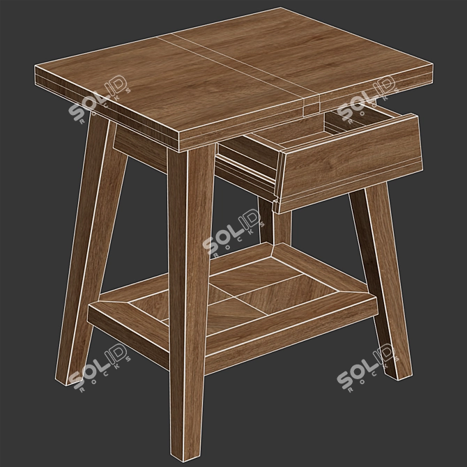 Zara Home Small Recycled Wood Table 3D model image 3