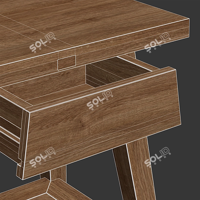 Zara Home Small Recycled Wood Table 3D model image 4