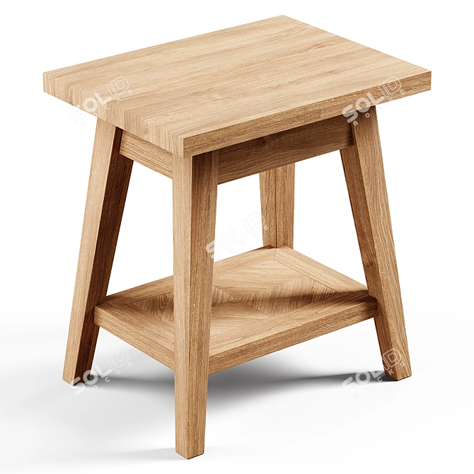 Zara Home Small Recycled Wood Table 3D model image 5