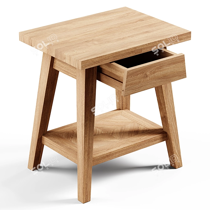 Zara Home Small Recycled Wood Table 3D model image 6