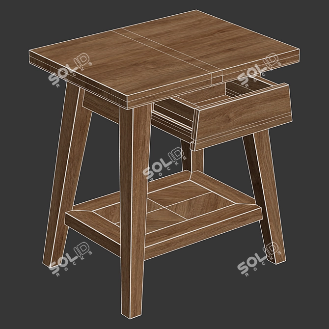 Zara Home Small Recycled Wood Table 3D model image 7