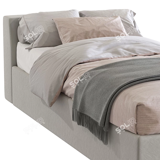 Modern Bed in Two Stylish Colours 3D model image 4