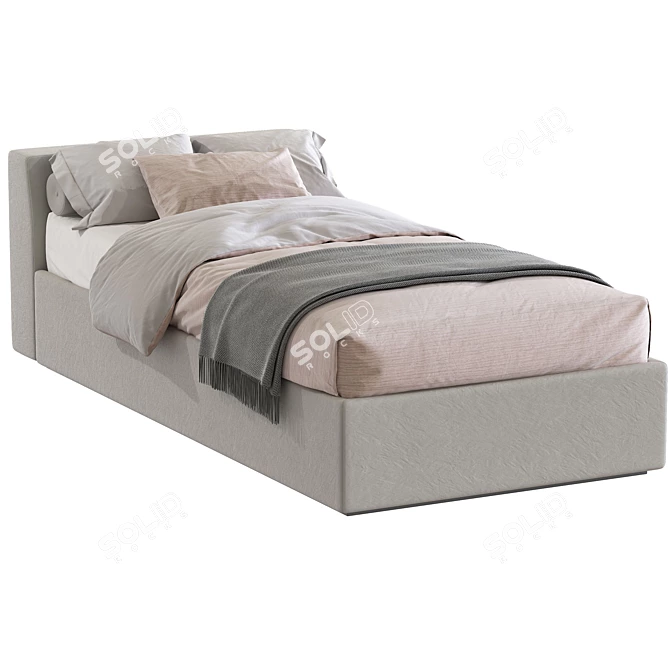 Modern Bed in Two Stylish Colours 3D model image 6