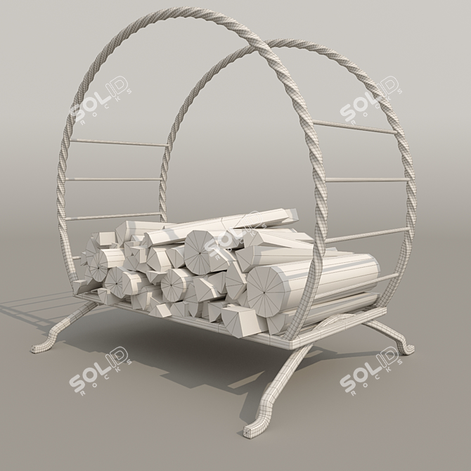 Forged Log Holder 3D model image 2