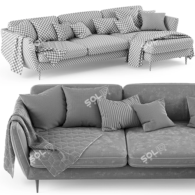 Cozy Teddy Sofa 3D model image 5