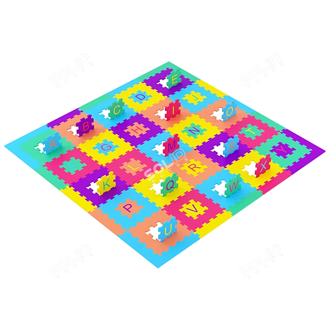 Alphabet Puzzle Mat - Set 02 3D model image 2