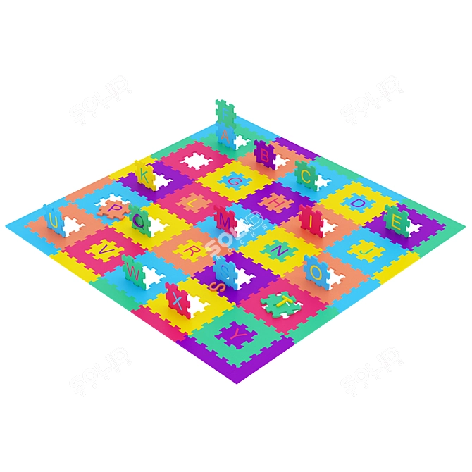 Alphabet Puzzle Mat - Set 02 3D model image 3