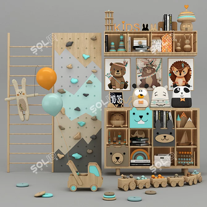 Playful Furniture Set: Toys and More! 3D model image 1