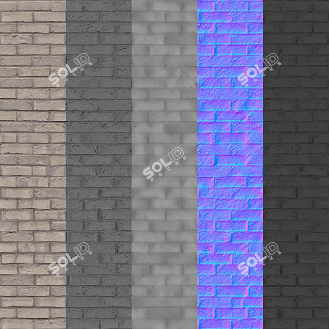 Seamless Brick Textures & Material 3D model image 5