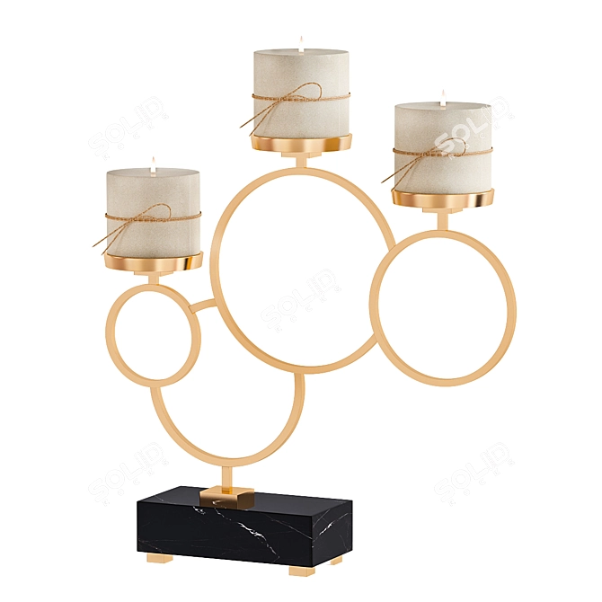 Elegant Bronze Candelabra 3D model image 1