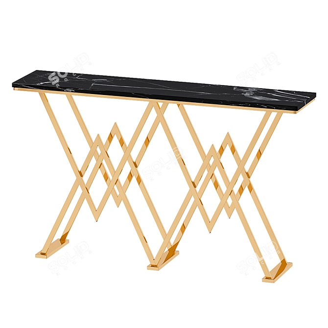 Sleek Black Narrow Console Table 3D model image 1