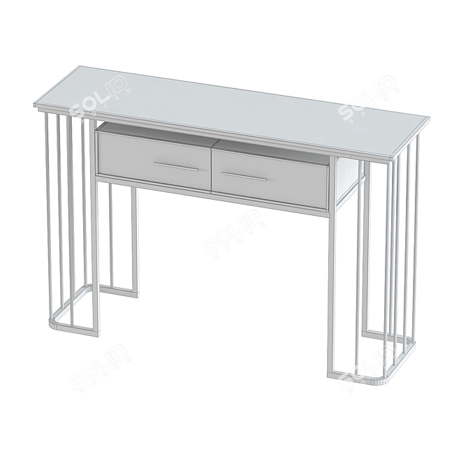 Sleek Black Marble Console Table 3D model image 2