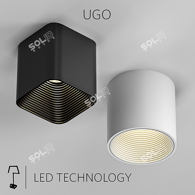 Minimalist LED Panel Lights 3D model image 1