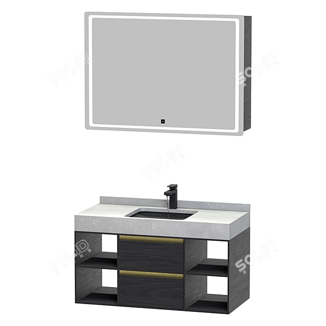 Modern Luxe Bathroom Vanity Set 3D model image 2