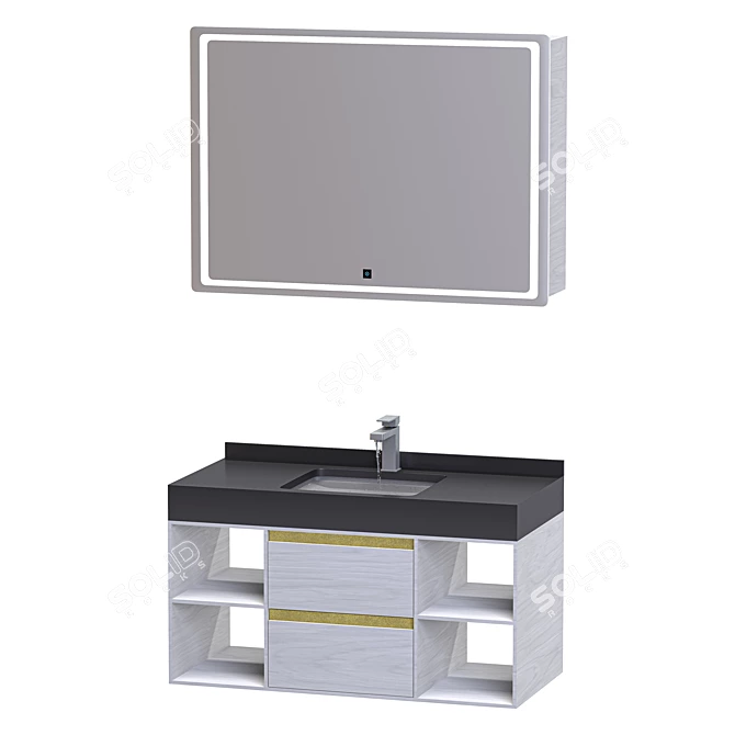 Modern Luxe Bathroom Vanity Set 3D model image 6