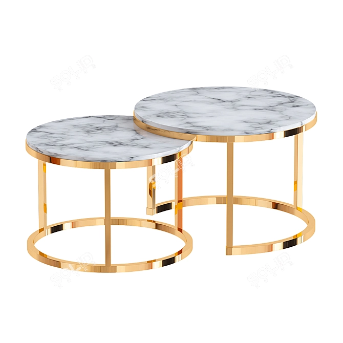 Luxury Marble Nest Coffee Table 3D model image 3