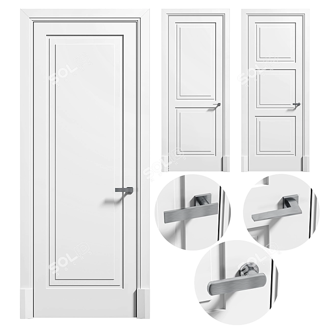 Elegant Panel Doors by Lualdi 3D model image 1