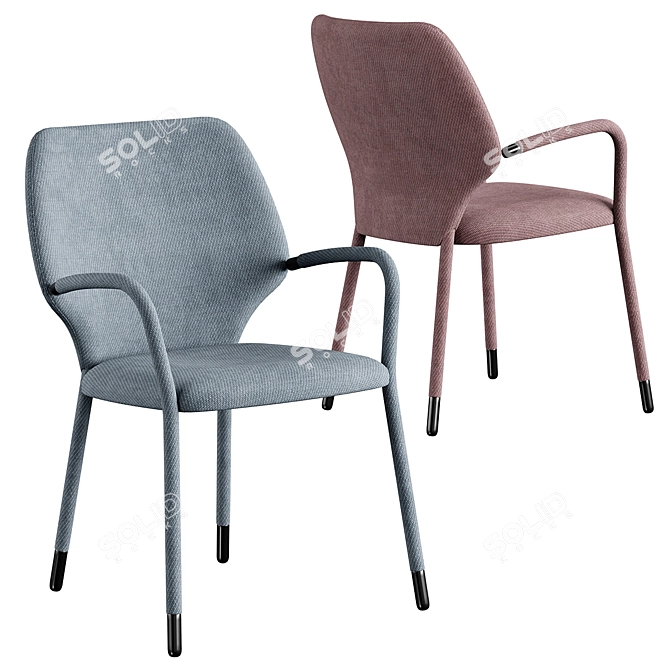 Modern Chair and Table Set 3D model image 2