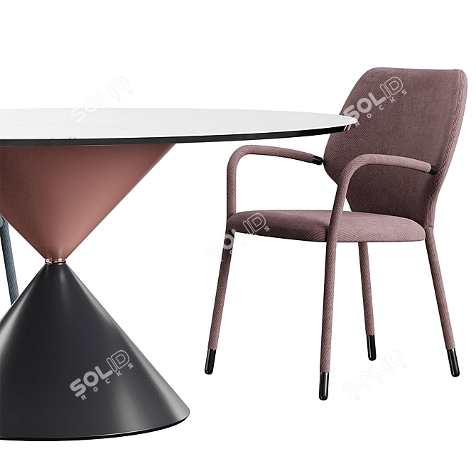 Modern Chair and Table Set 3D model image 3