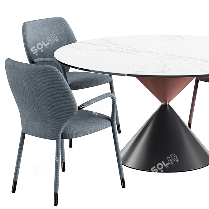 Modern Chair and Table Set 3D model image 4