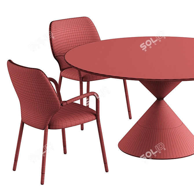 Modern Chair and Table Set 3D model image 6