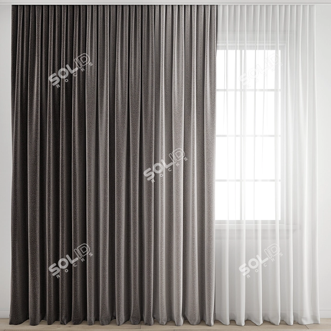 Elegant Polygonal Curtain Model 3D model image 1