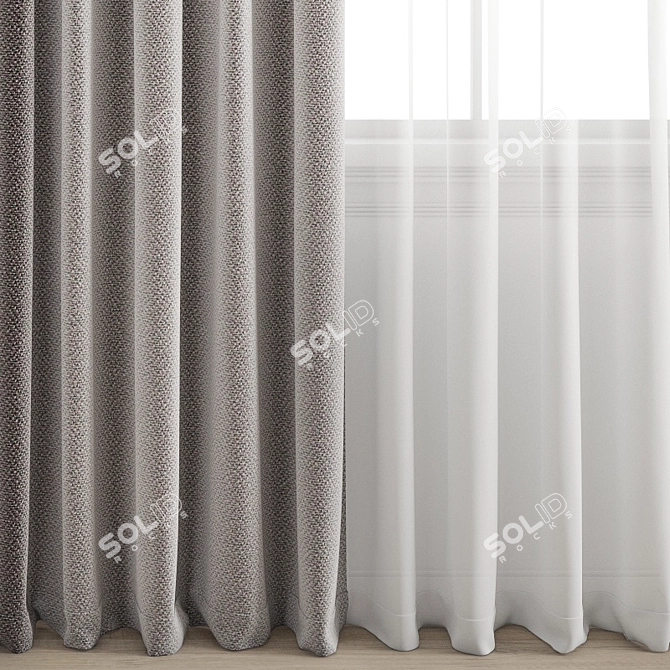 Elegant Polygonal Curtain Model 3D model image 3