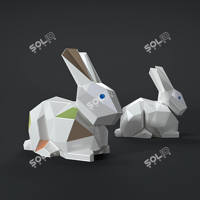 Lladro Origami Rabbit: Decorative Collectible, 12 x 13 cm 3D model image 1