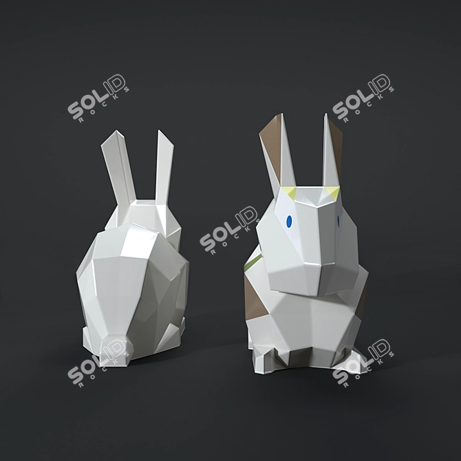 Lladro Origami Rabbit: Decorative Collectible, 12 x 13 cm 3D model image 2