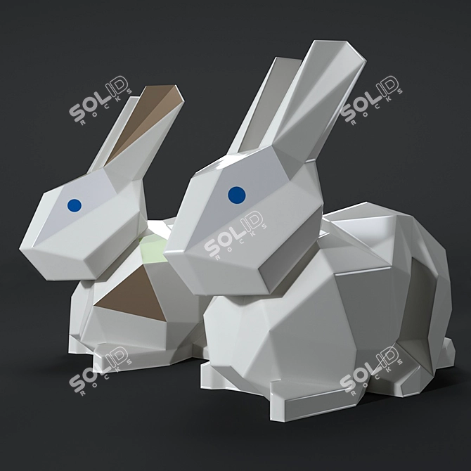 Lladro Origami Rabbit: Decorative Collectible, 12 x 13 cm 3D model image 4