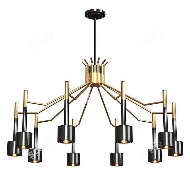 Ella 10Light: Effortlessly Elegant Suspension 3D model image 1