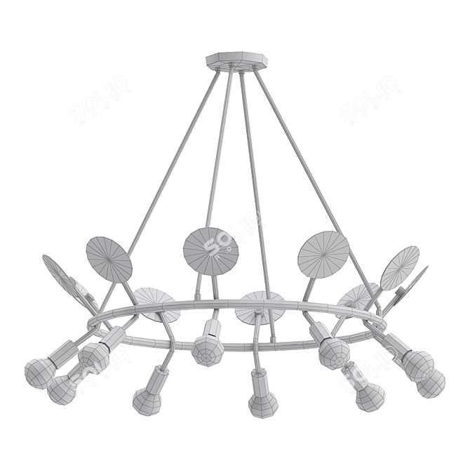 Elegant Fern Chandelier 3D model image 2