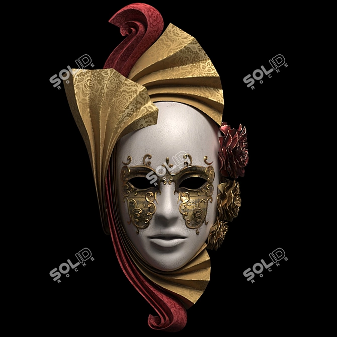  Venetian Masquerade Mask 3D model image 1