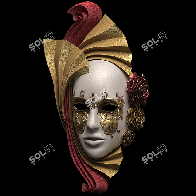  Venetian Masquerade Mask 3D model image 2