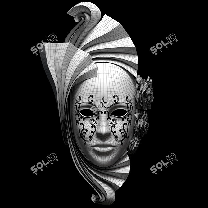  Venetian Masquerade Mask 3D model image 5