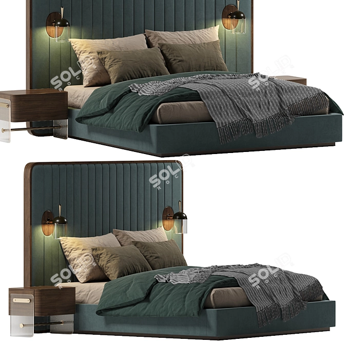 Elegant Mezzo Como Bed - Modern Design 3D model image 1