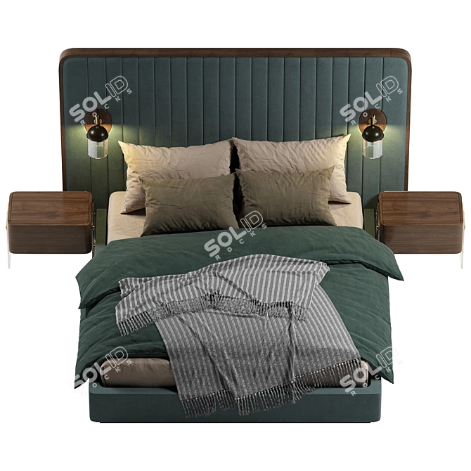 Elegant Mezzo Como Bed - Modern Design 3D model image 2