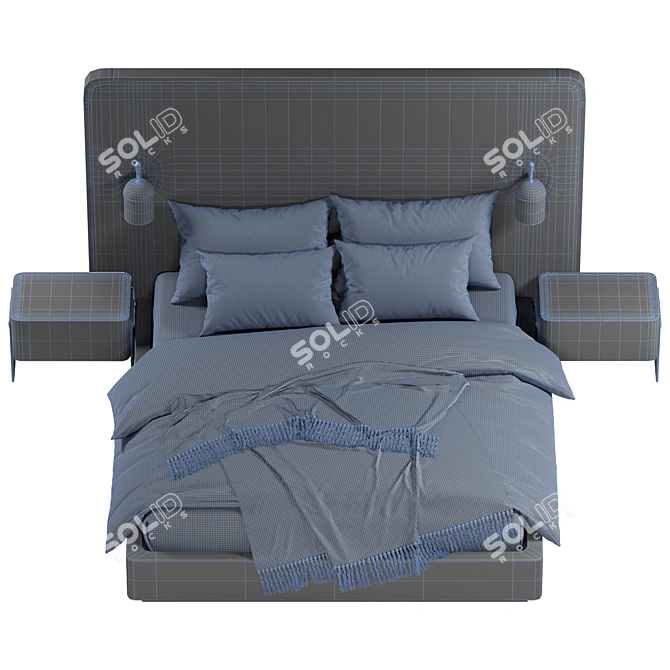 Elegant Mezzo Como Bed - Modern Design 3D model image 3