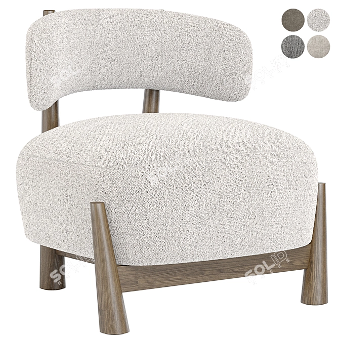 Elegance Redefined: Dalya Armchair 3D model image 1