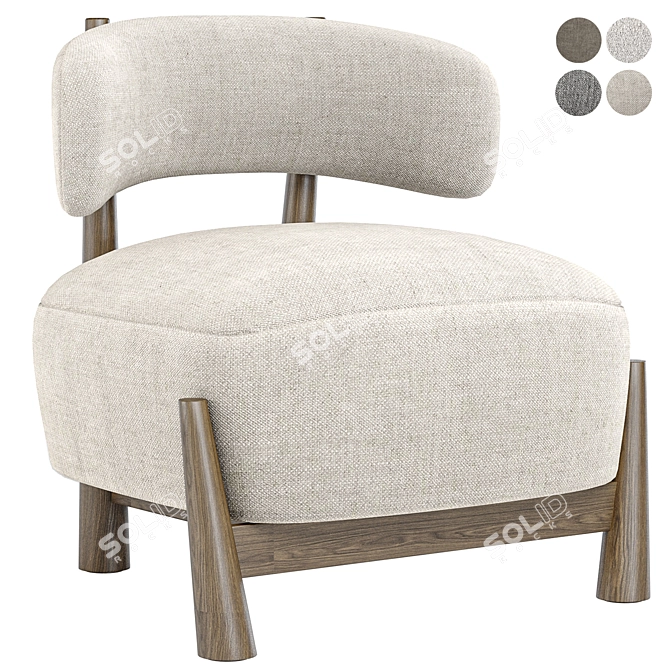 Elegance Redefined: Dalya Armchair 3D model image 2