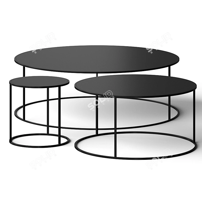 Round Metal Coffee Table by Adriani e Rossi | Multiple Sizes & Render Versions 3D model image 1